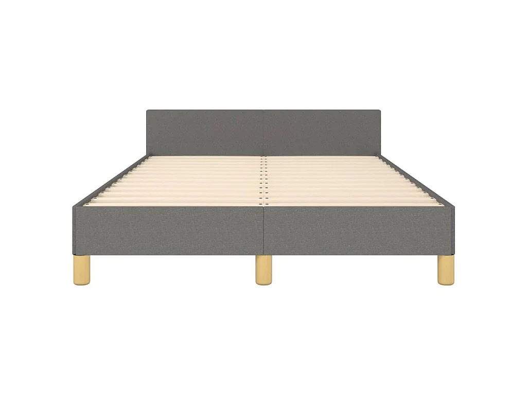 Cadre de lit sans matelas gris foncé 120x200 cm tissu