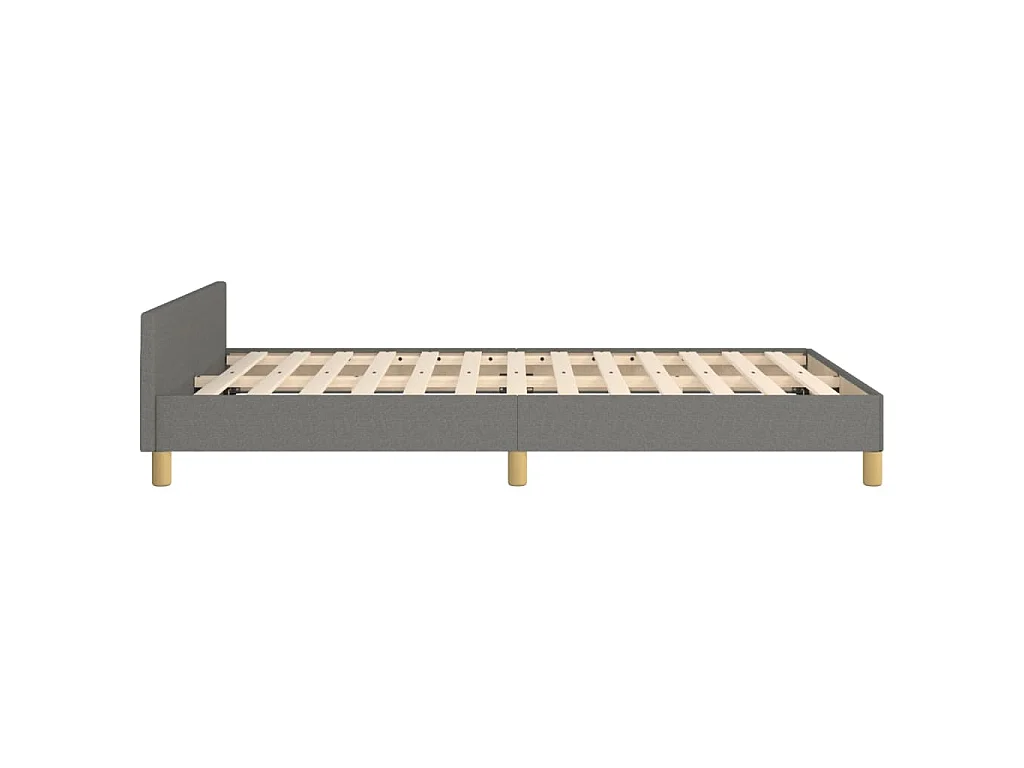 Cadre de lit sans matelas gris foncé 120x200 cm tissu