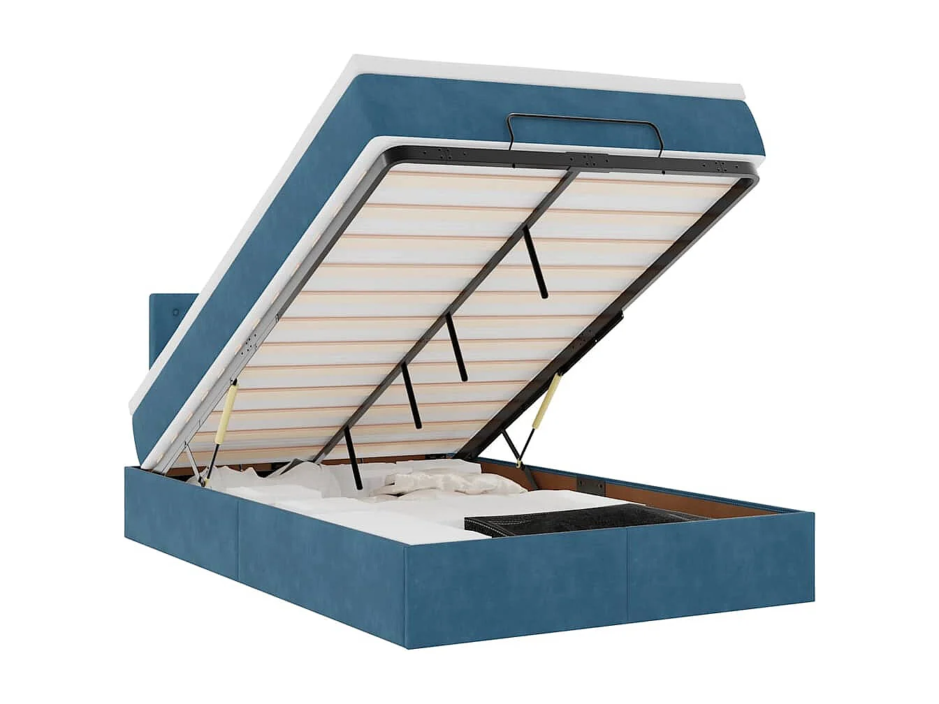 Bed poef met matras 120x190 cm fluweel donkerblauw