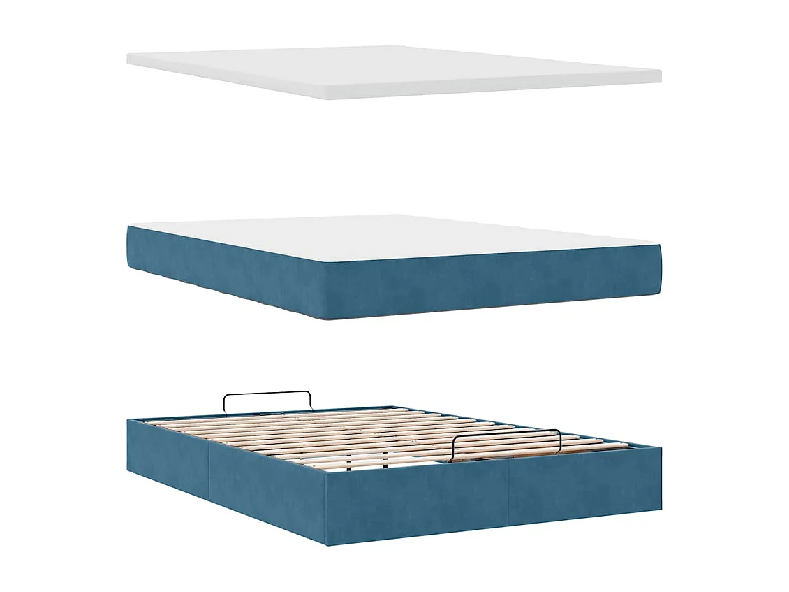 Bed poef met matras 120x190 cm fluweel donkerblauw
