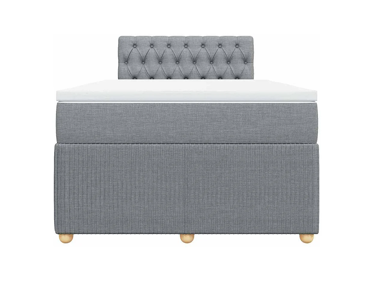 Sommier à lattes de lit avec matelas Gris clair 120x200cm Tissu