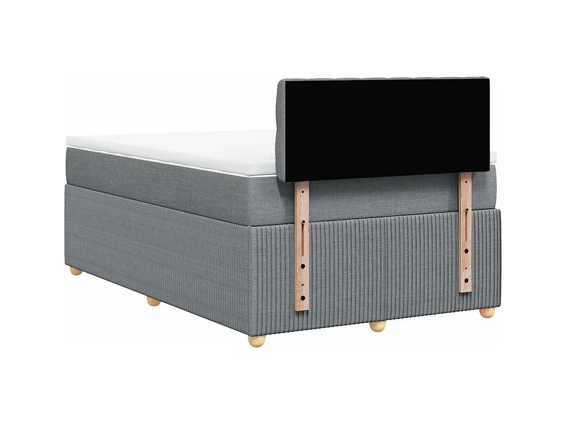 Sommier à lattes de lit avec matelas Gris clair 120x200cm Tissu