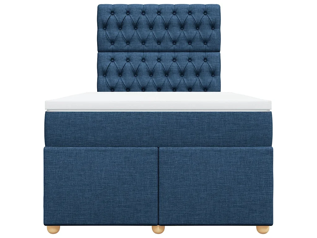 Boxspring met matras stof blauw 120x200 cm