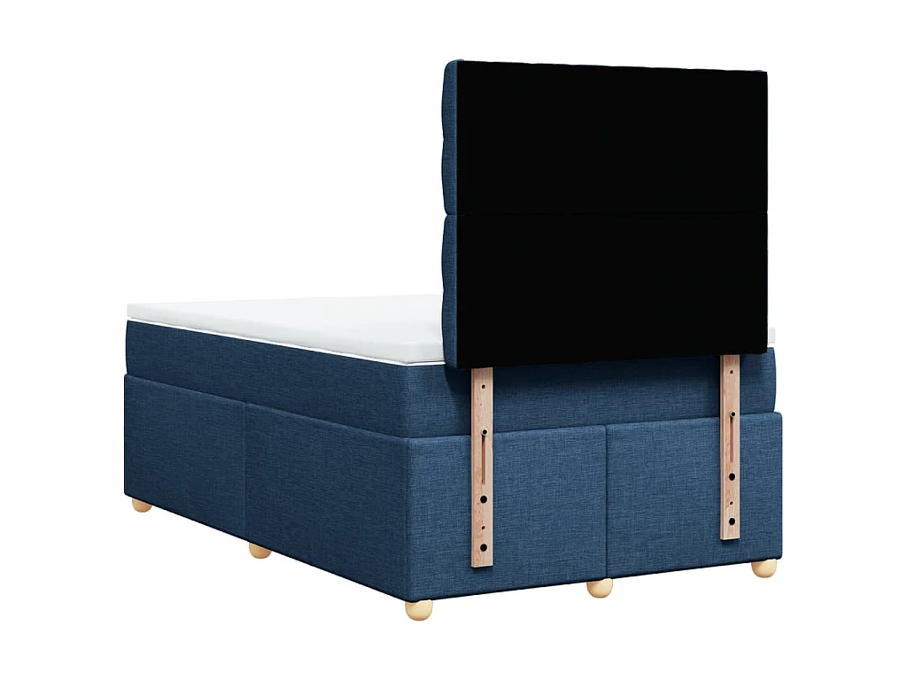 Boxspring met matras stof blauw 120x200 cm