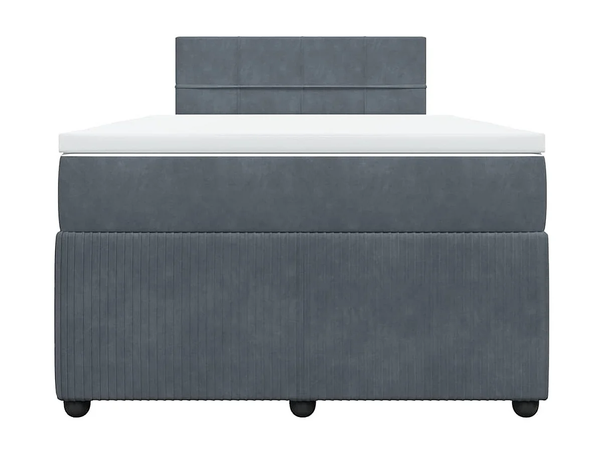 Boxspringbett mit Matratze Dunkelgrau 120x190 cm Samt