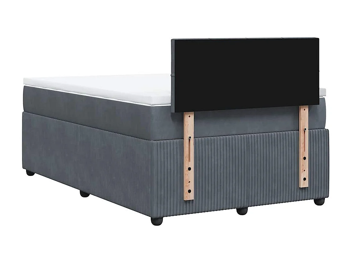 Boxspringbett mit Matratze Dunkelgrau 120x190 cm Samt