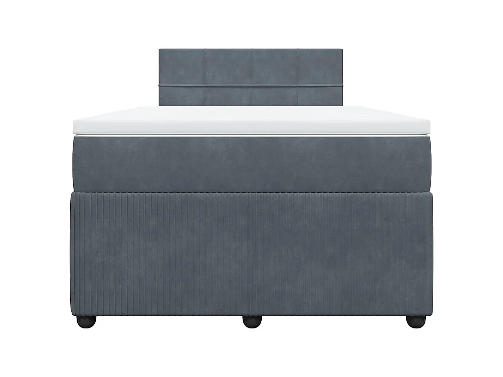 Boxspring met matras fluweel donkergrijs 120x190 cm