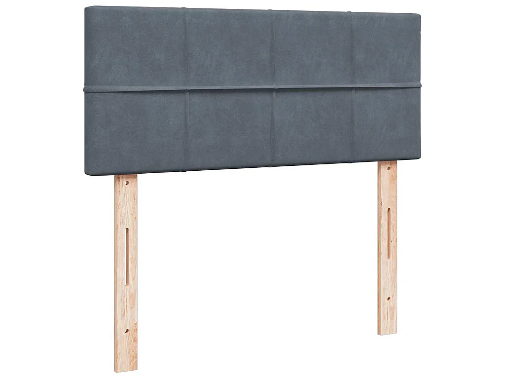Boxspring met matras fluweel donkergrijs 120x190 cm