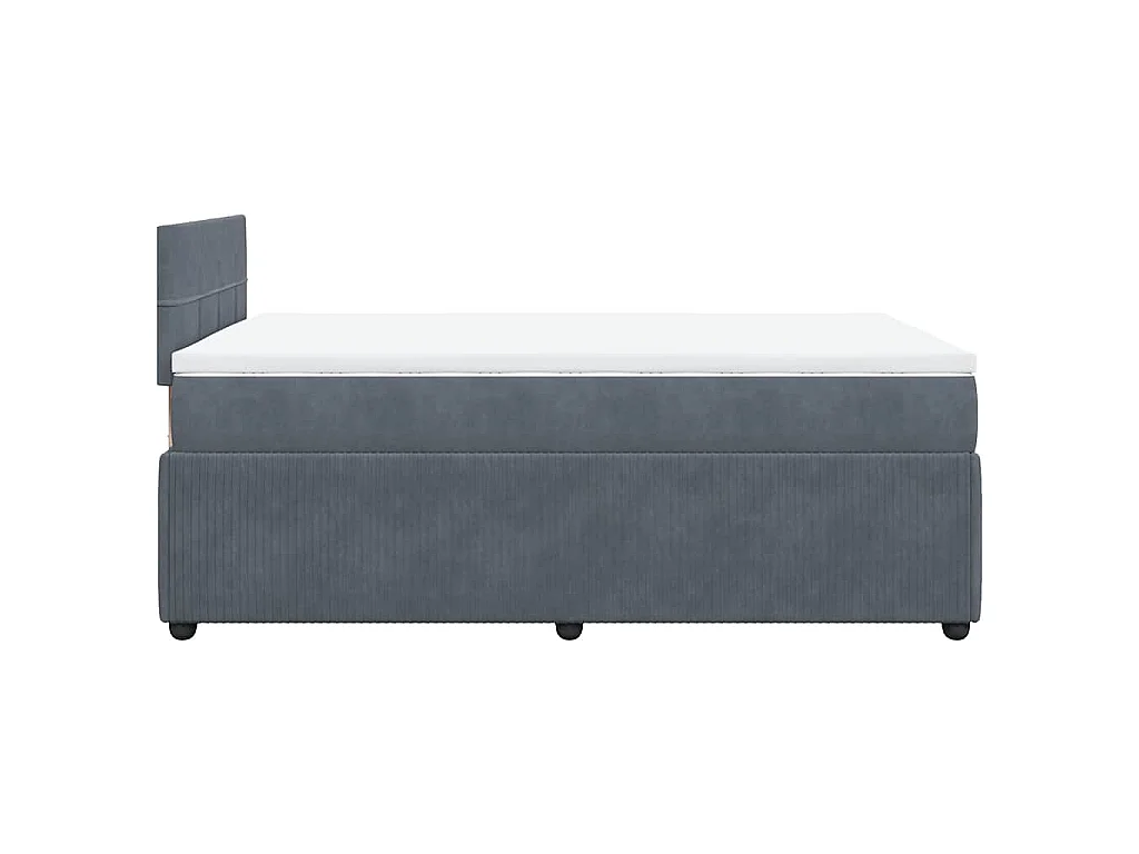 Boxspring met matras fluweel donkergrijs 120x190 cm