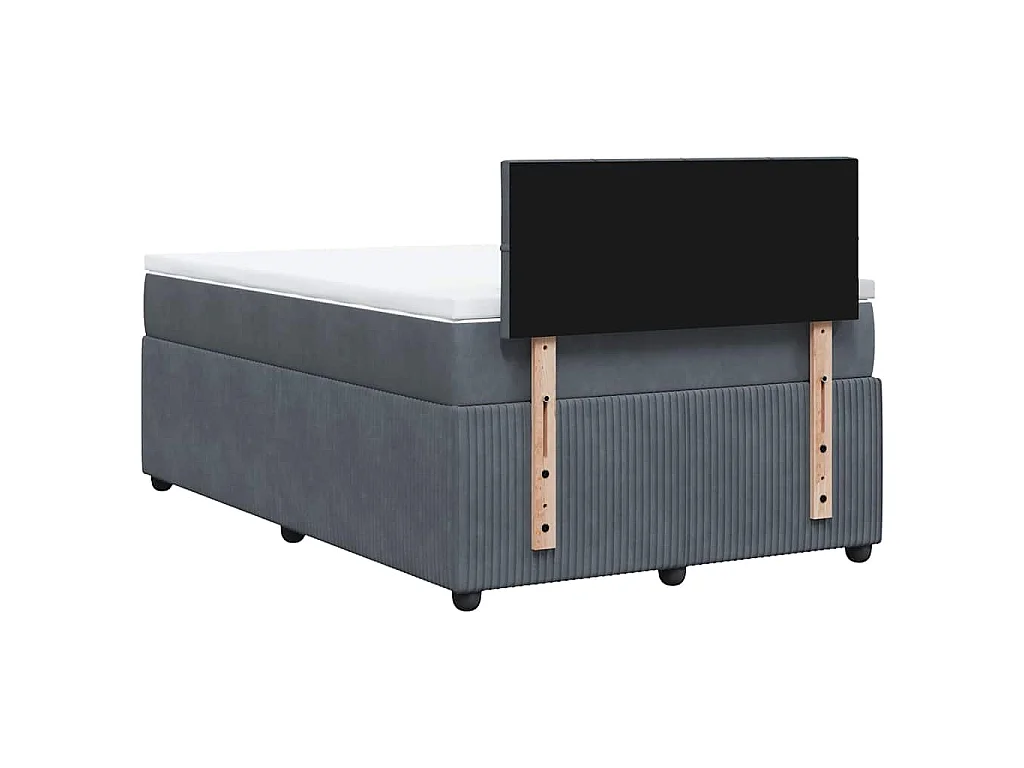Boxspring met matras fluweel donkergrijs 120x190 cm