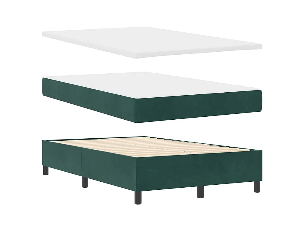 Boxspringbed met hoofdeinde Donkergroen 120 x 190 cm Fluweel