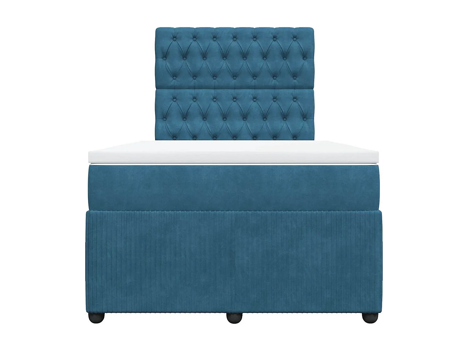 Cama boxspring com colchão 120x200 cm veludo azul