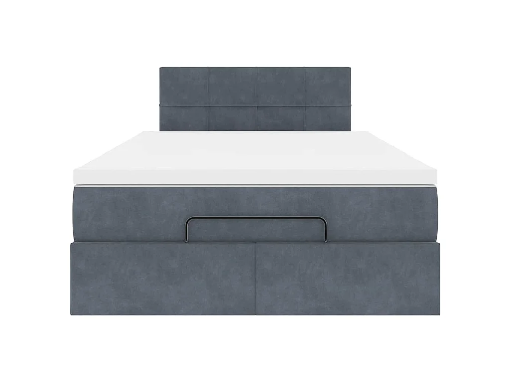 Ottoman-Bett mit Matratze Dunkelgrau 120x200 cm Samt