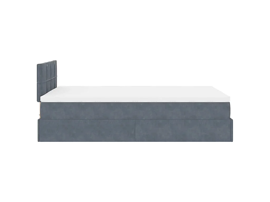 Ottoman-Bett mit Matratze Dunkelgrau 120x200 cm Samt