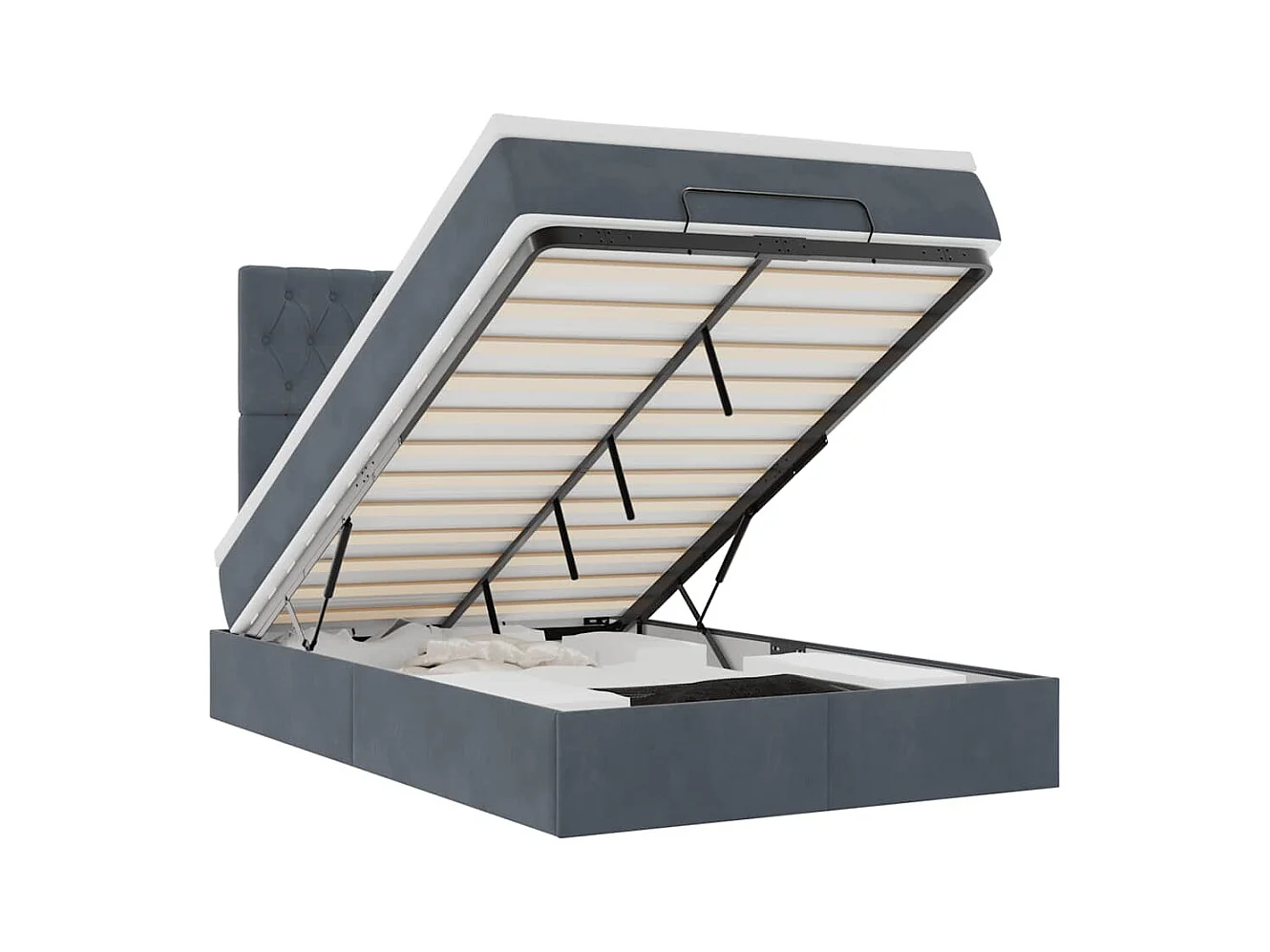 Ottoman bed met matrassen 120x200cm fluweel donkergrijs