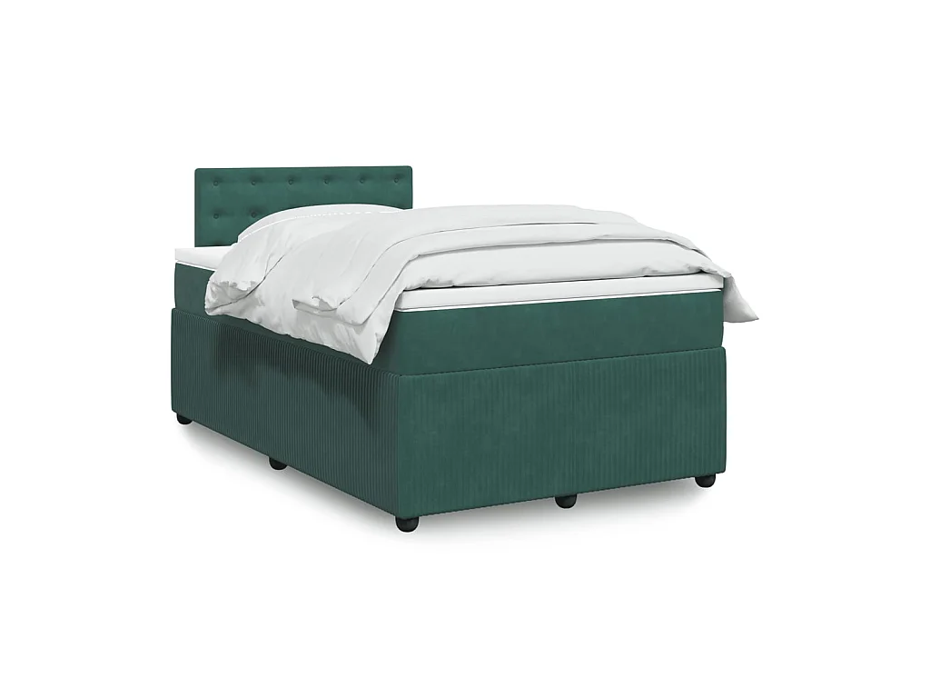 Sommier à lattes de lit et matelas Vert foncé 120x200cm Velours