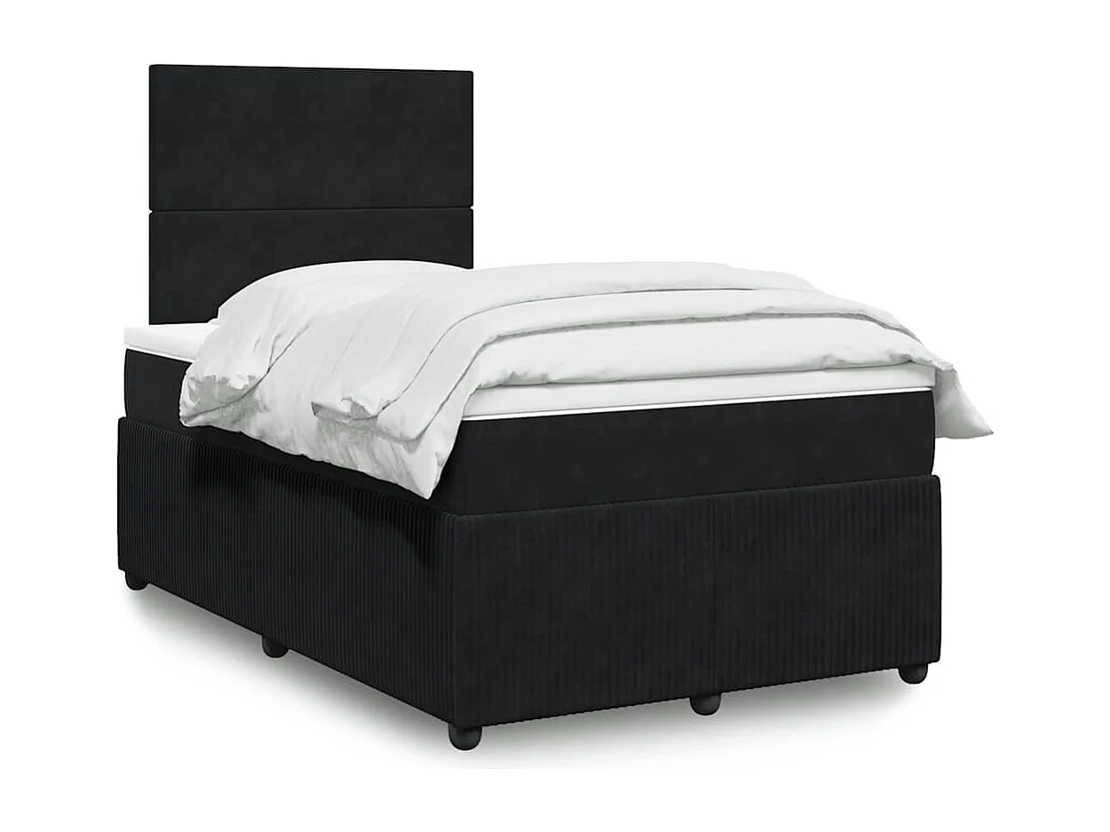 Boxspringbett mit Matratze Schwarz 120x190 cm Samt