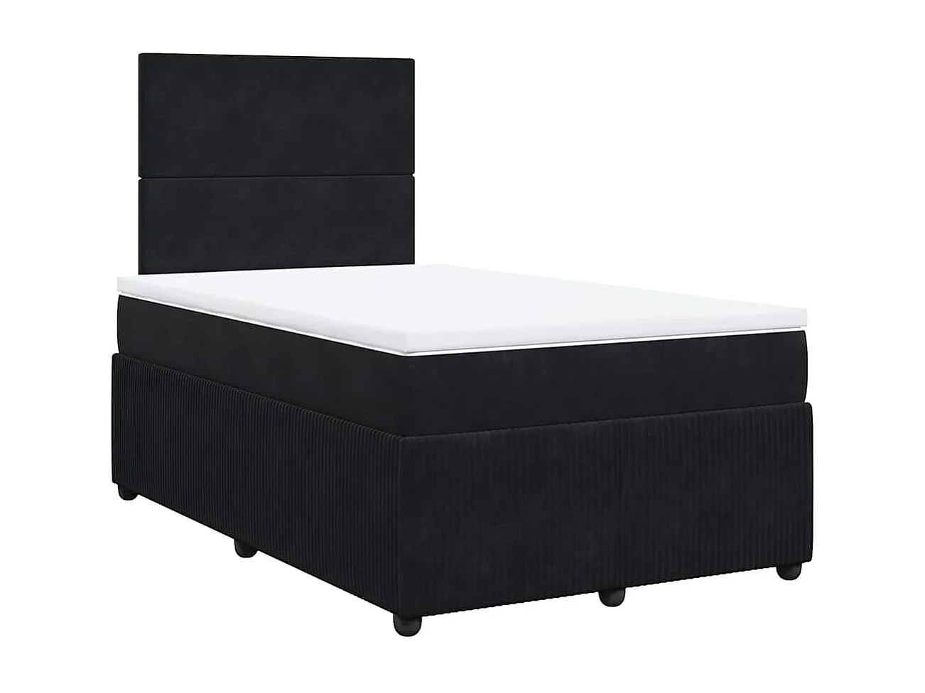 Boxspringbett mit Matratze Schwarz 120x190 cm Samt