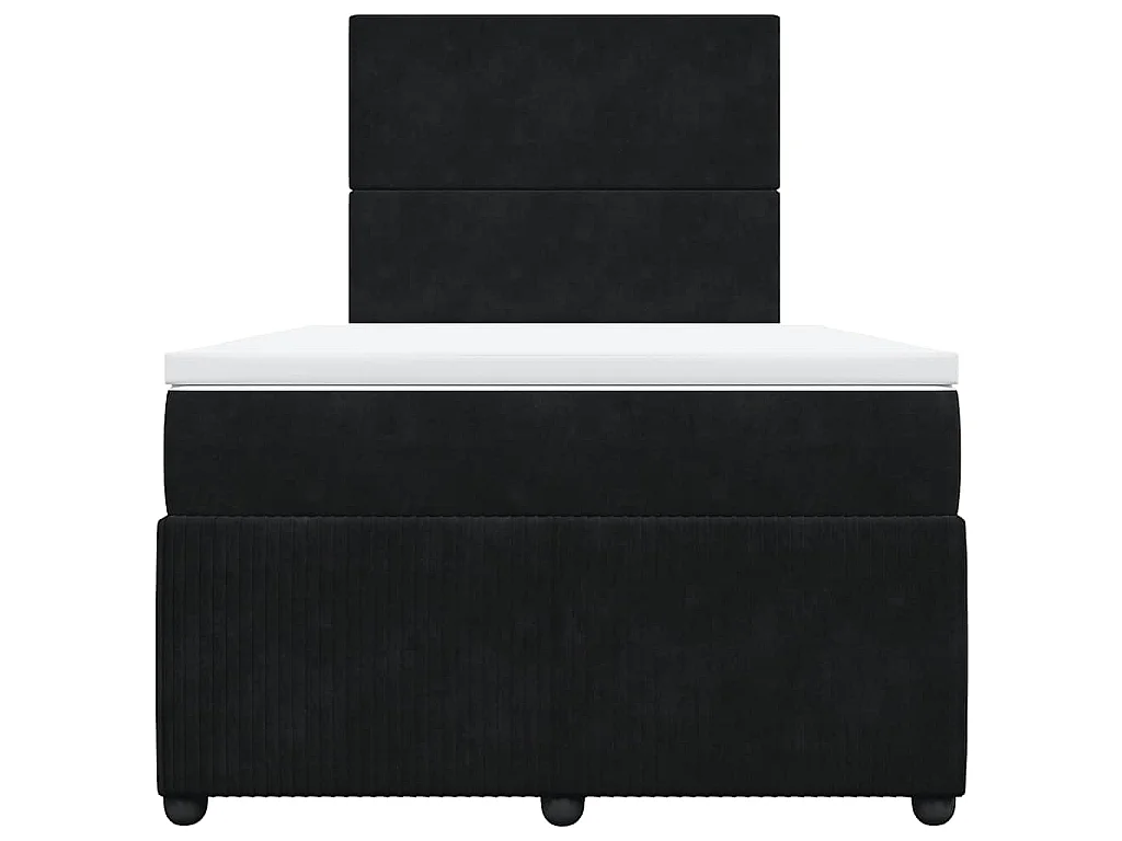 Boxspring met matras fluweel zwart 120x190 cm