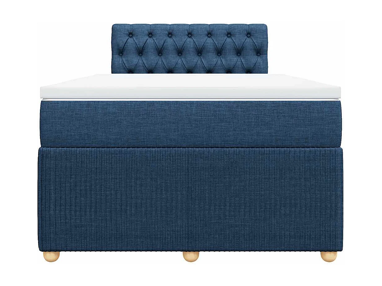 Boxspringbett mit Matratze Blau 120x200 cm Stoff