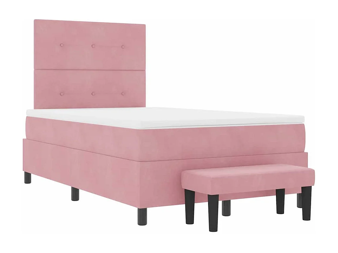 Lit à ressorts avec matelas Rose 120 x 200 cm Velours