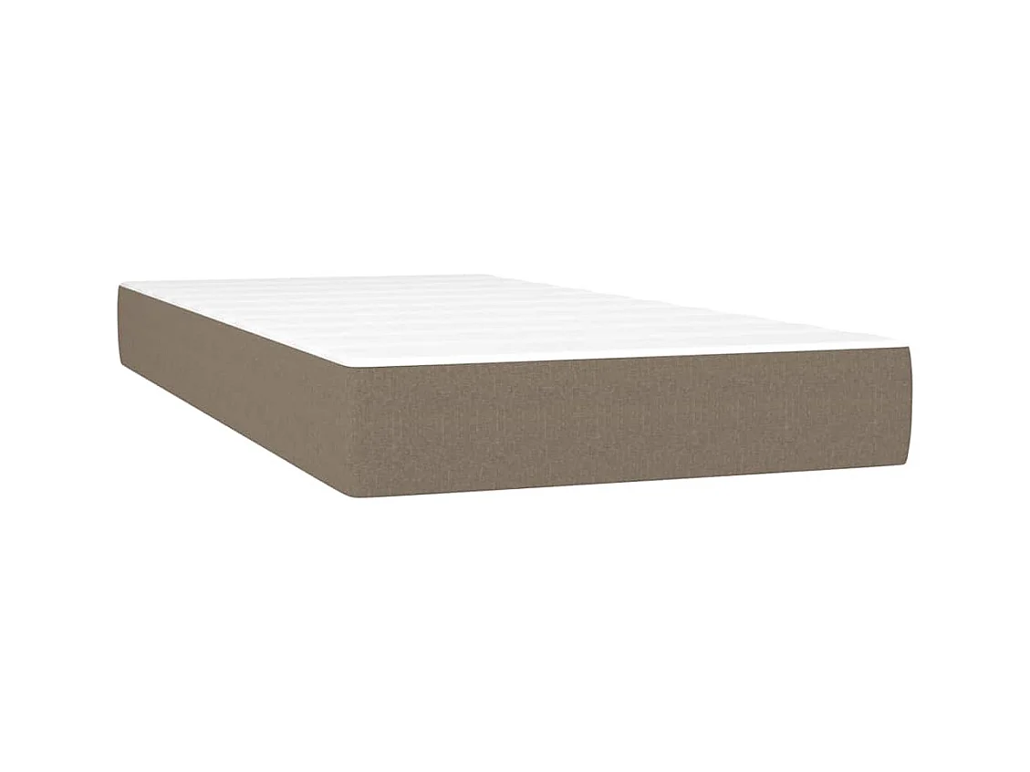 Sommier à lattes de lit matelas et LED taupe 120x190 cm tissu