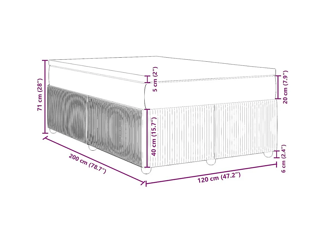 Boxspringbett mit Matratze Taupe 120x200 cm Stoff