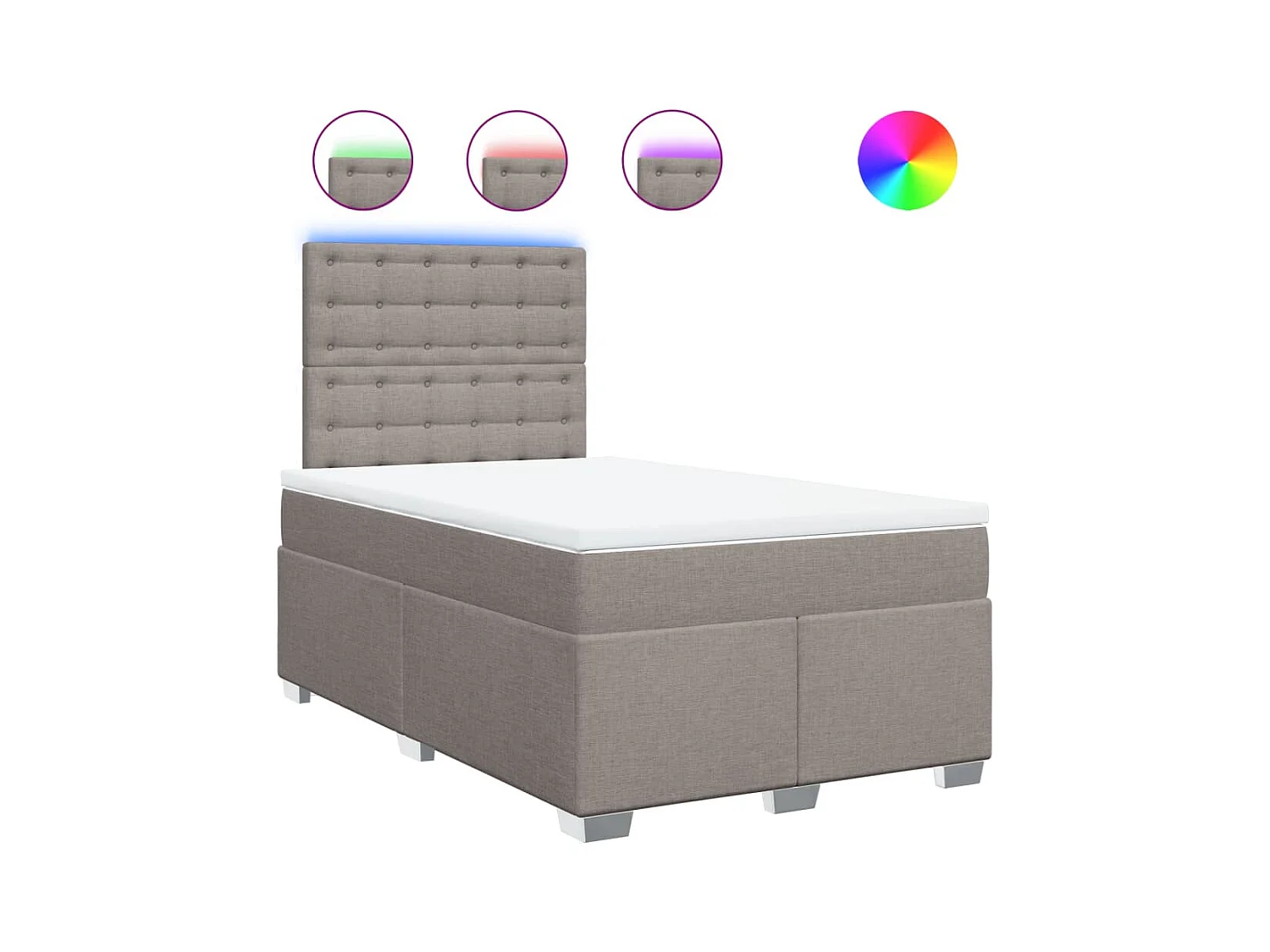 Sommier à lattes de lit avec matelas taupe 120x190 cm tissu