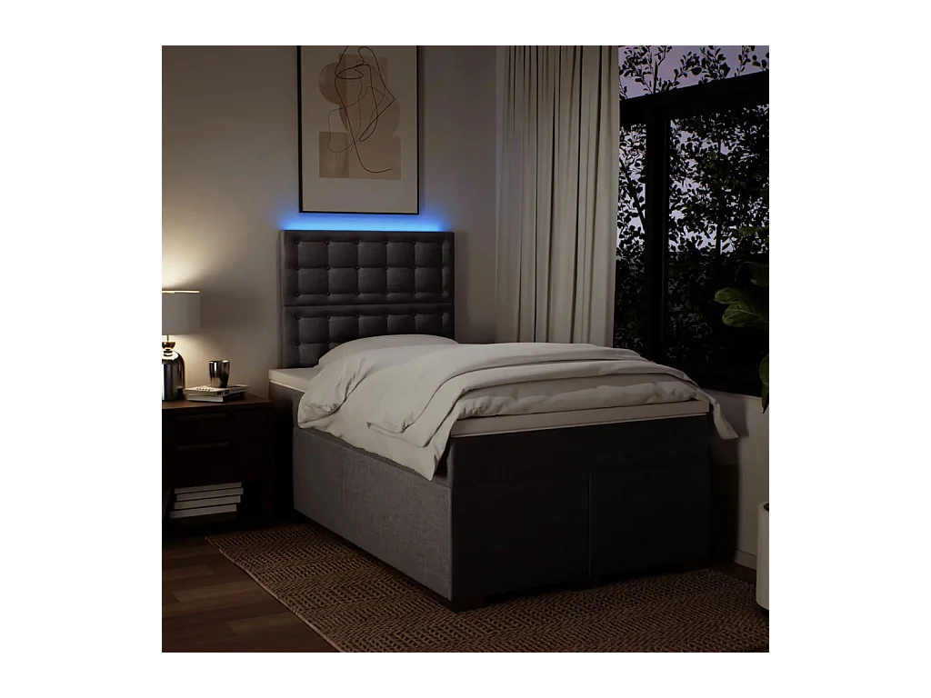 Sommier à lattes de lit avec matelas taupe 120x190 cm tissu