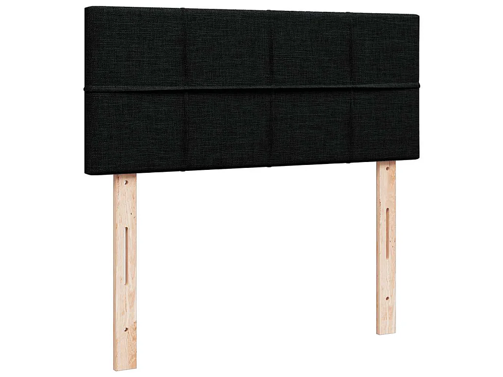 Pouf Letto con Materasso Nero 120x190 cm in Tessuto