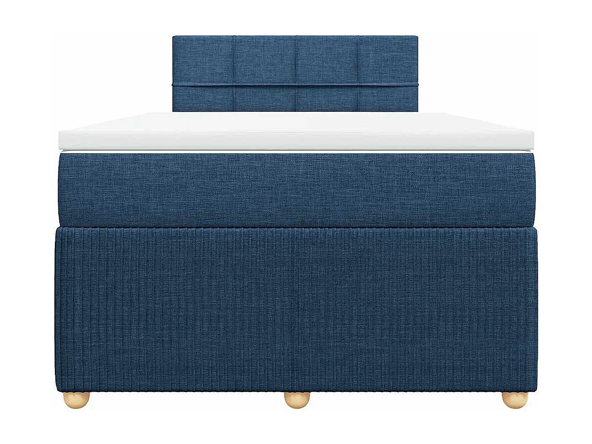 Boxspringbett mit Matratze Blau 120x190 cm Stoff