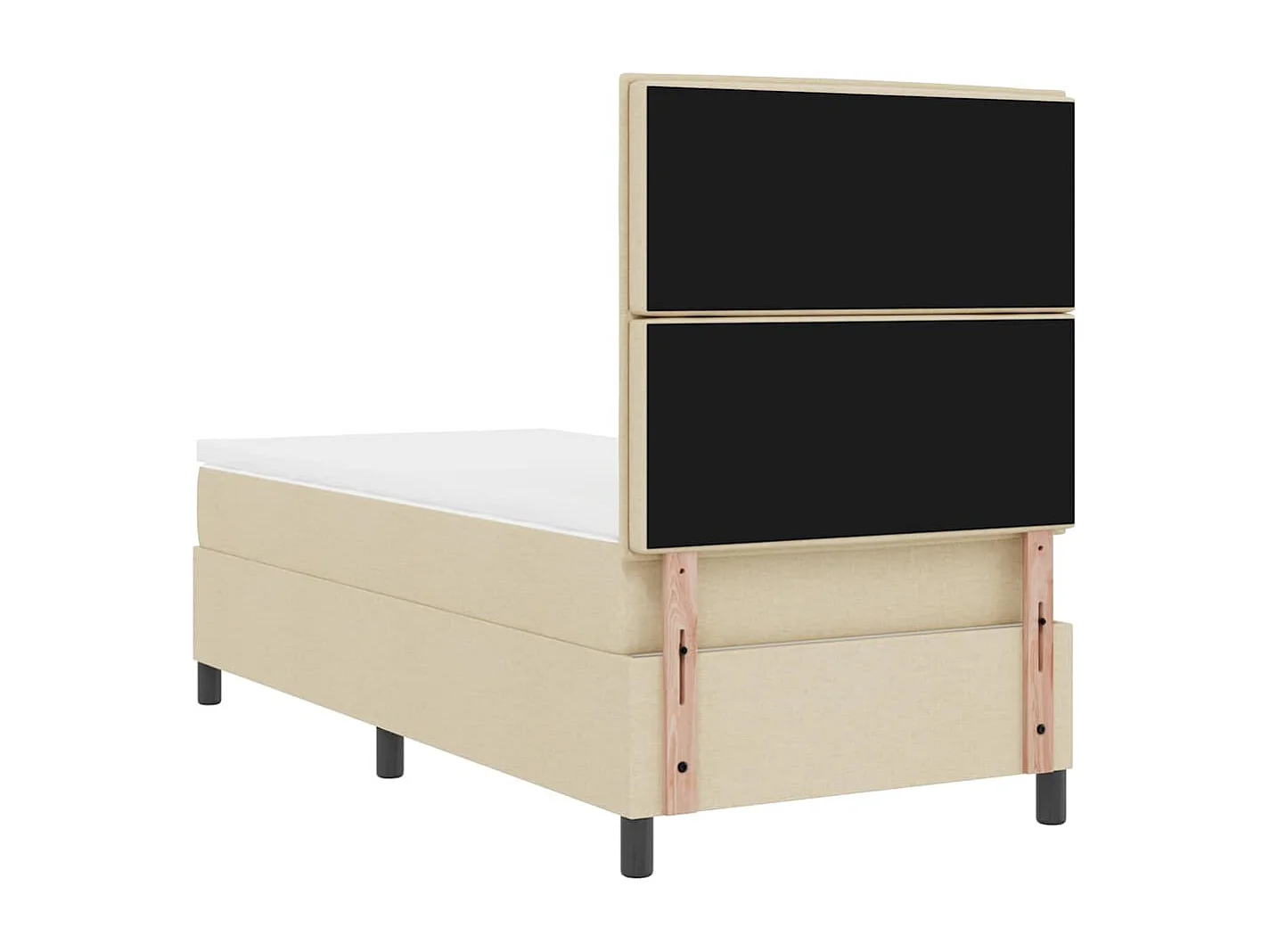 Boxspringbed met matras met hoofdeinde Crème 100 x 200 cm Stof