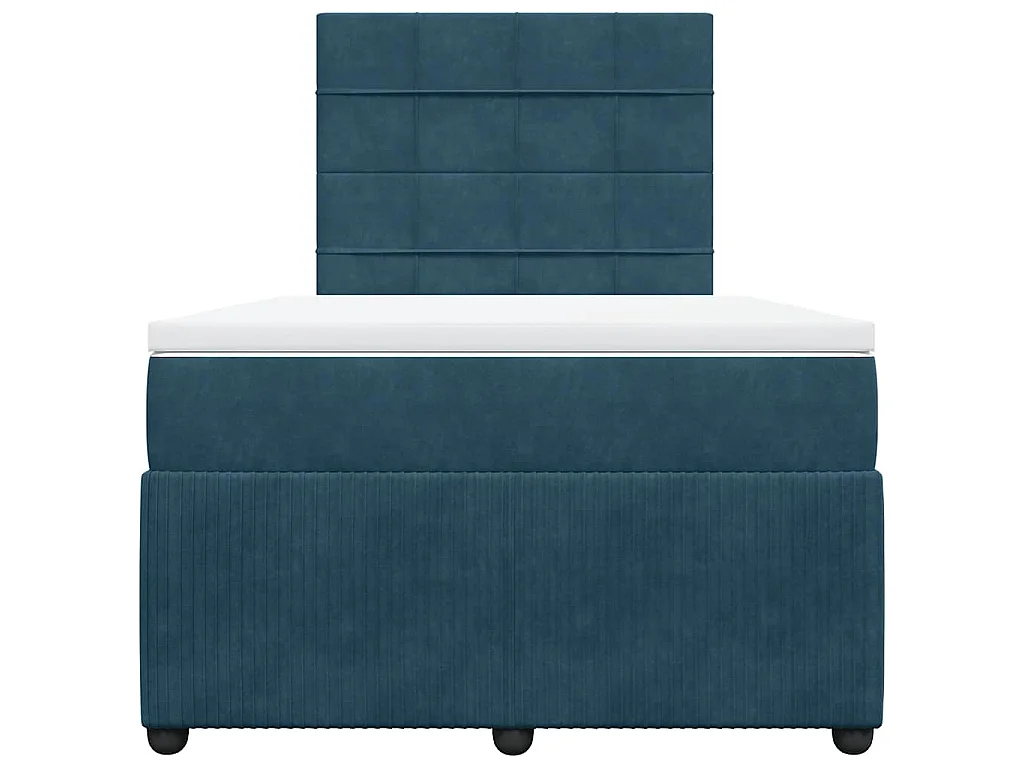 Boxspringbett mit Matratze Blau 120x200 cm Samt