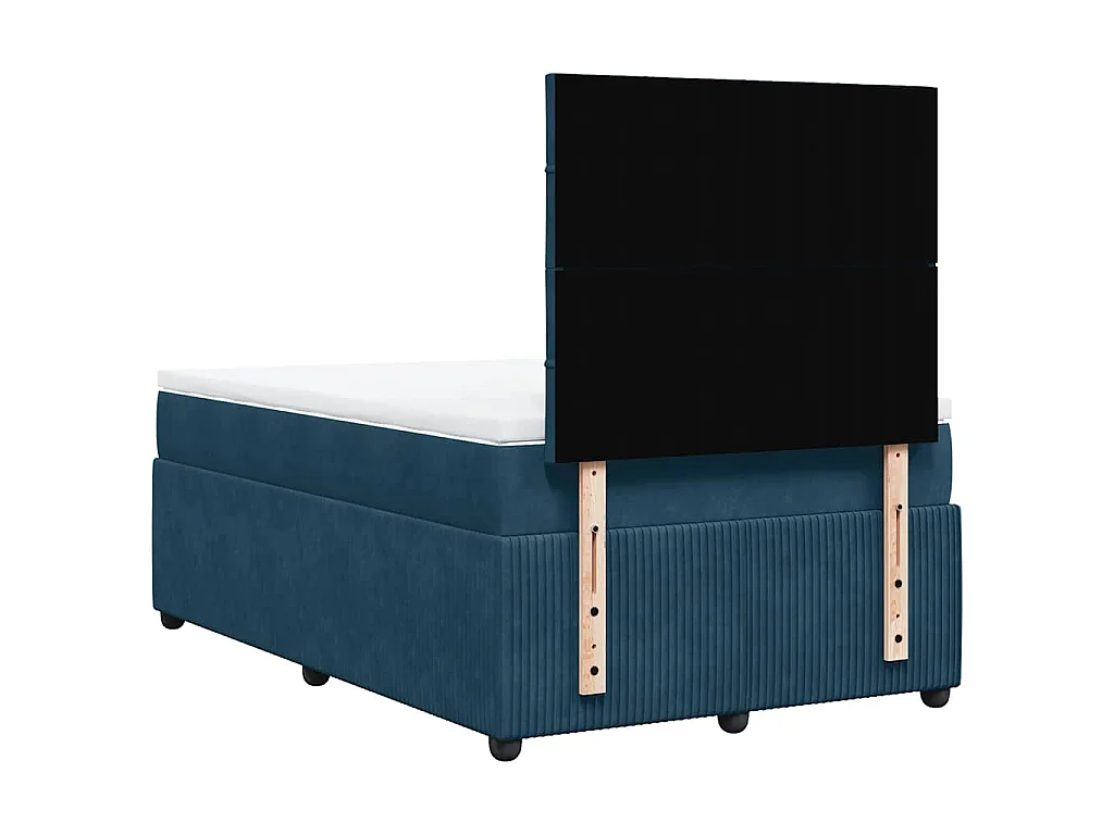 Boxspringbett mit Matratze Blau 120x200 cm Samt