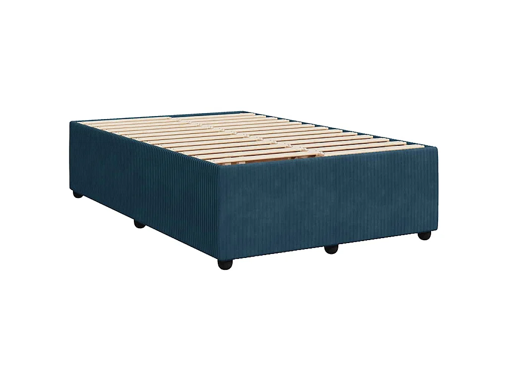 Boxspringbett mit Matratze Blau 120x200 cm Samt