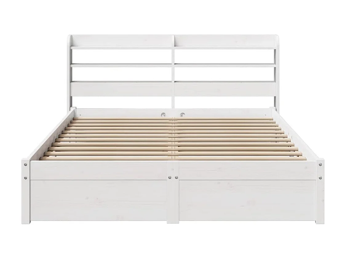 Bedframe met hoofdeinde zonder matras 120x200 cm wit