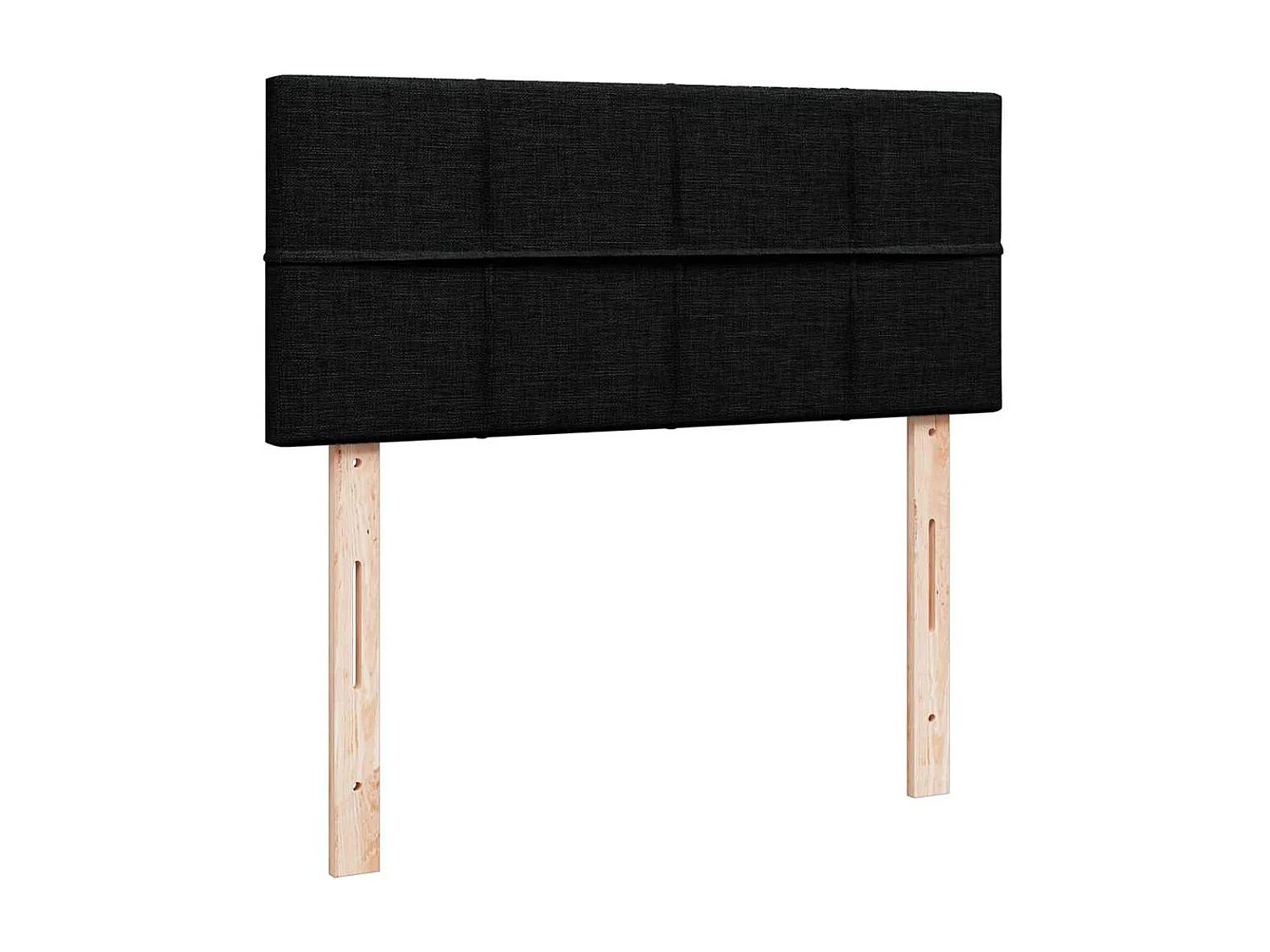 Pouf Letto con Materasso Nero 120x200 cm in Tessuto