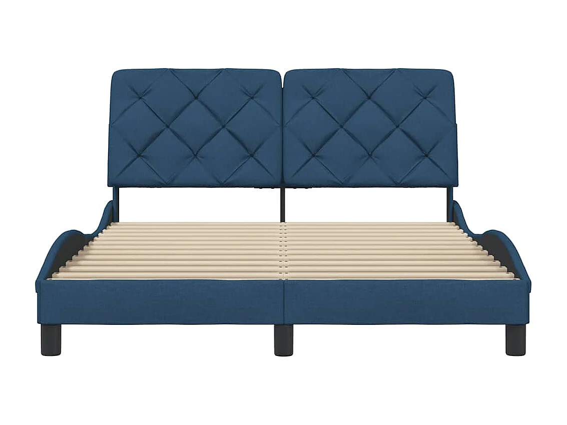 Bettgestell ohne Matratze Blau 120x200 cm Stoff