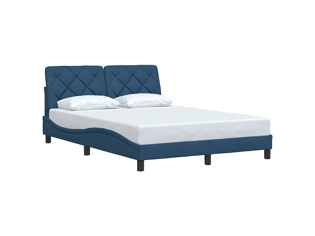 Estructura de cama sin colchón tela azul 120x200 cm