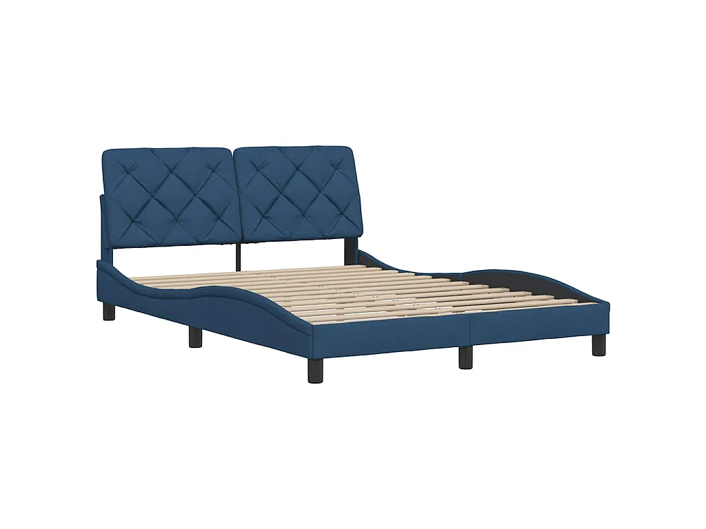 Estructura de cama sin colchón tela azul 120x200 cm