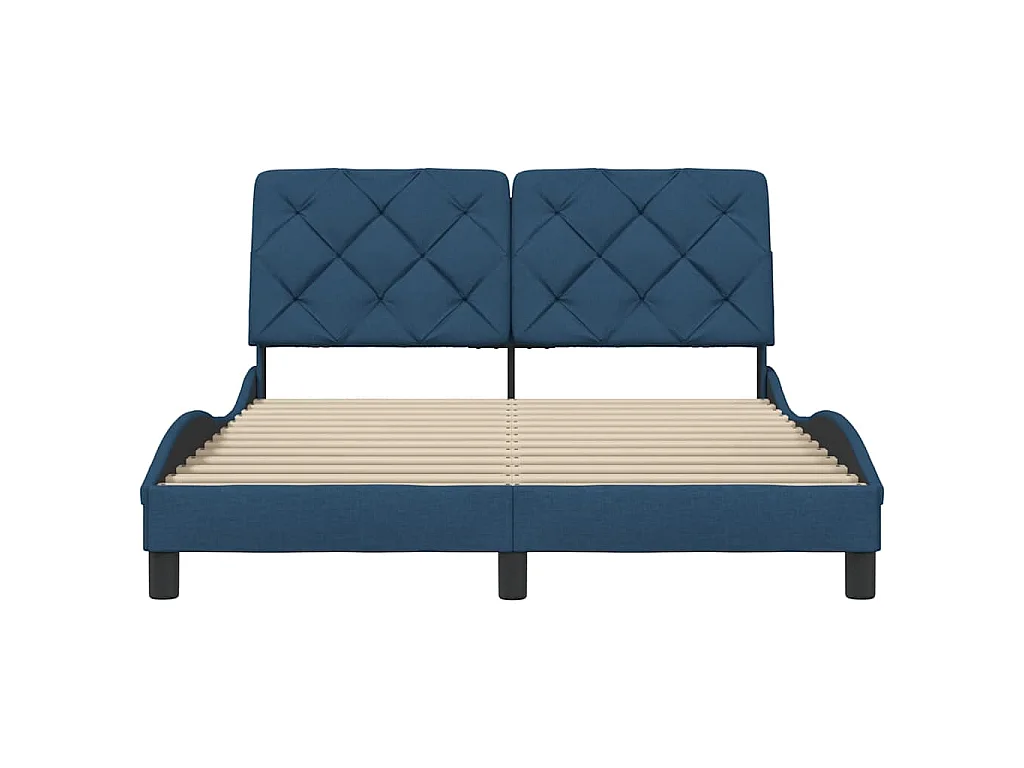 Estructura de cama sin colchón tela azul 120x200 cm