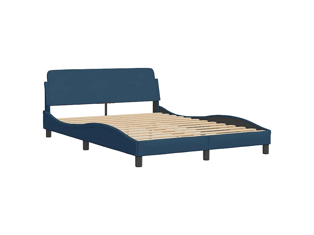 Estructura de cama sin colchón tela azul 120x200 cm
