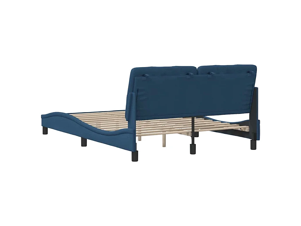 Estructura de cama sin colchón tela azul 120x200 cm