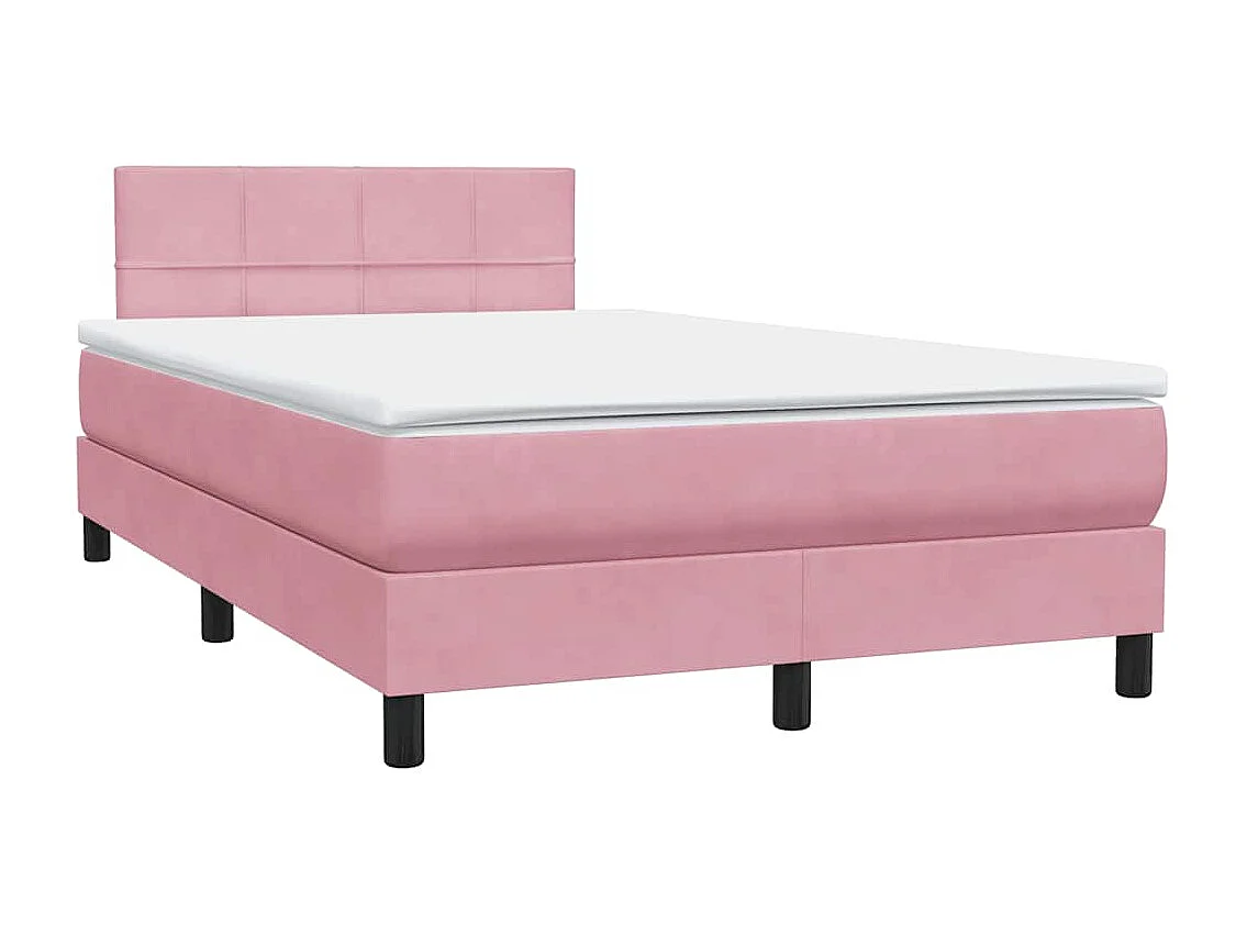 Boxspringbett mit Matratze & LED Rosa 120x220 cm Samt