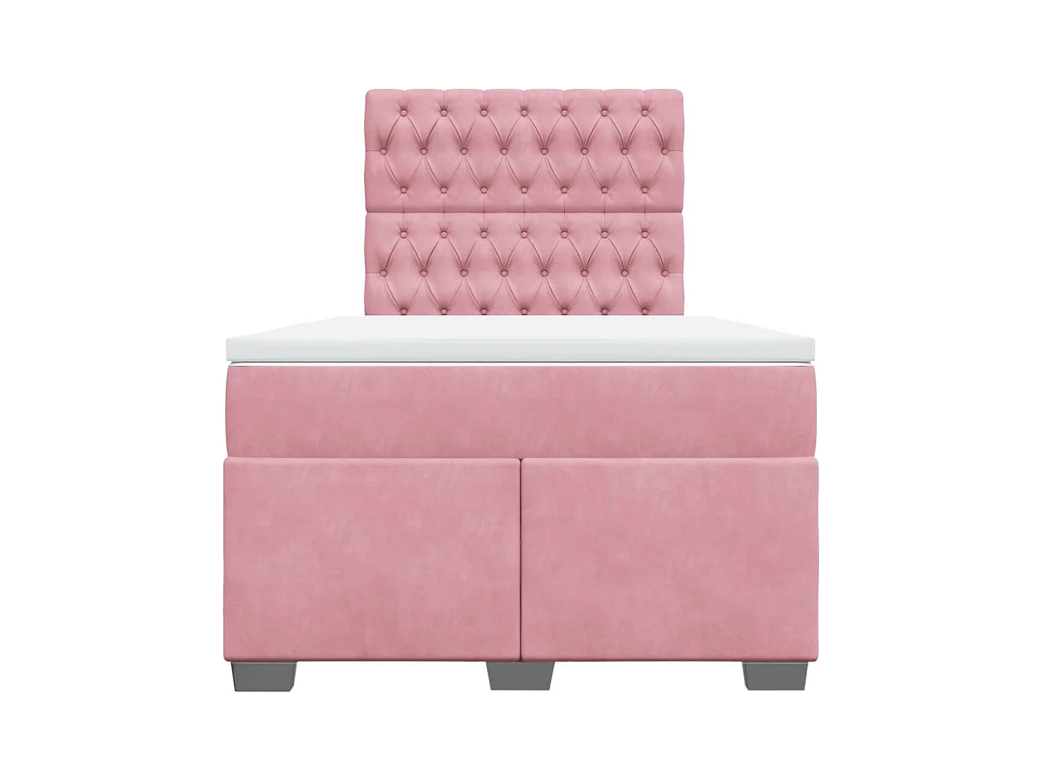 Sommier à lattes de lit avec matelas rose 120x190 cm velours