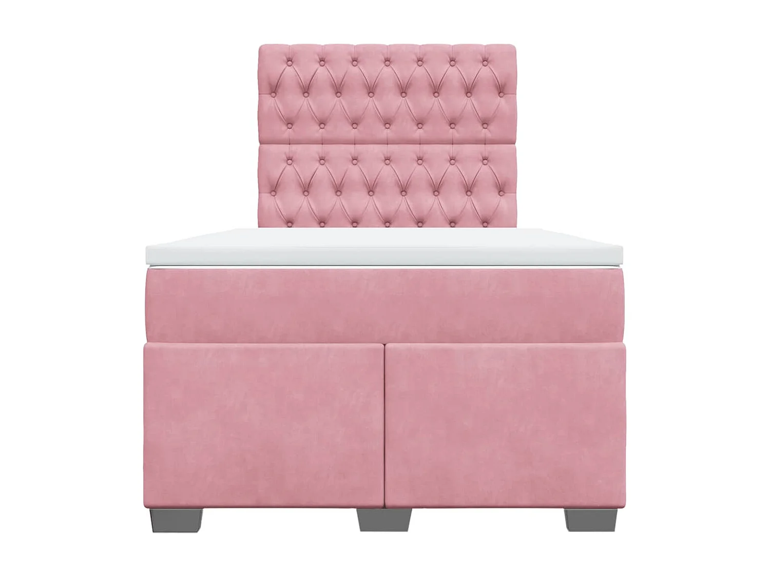 Sommier à lattes de lit avec matelas rose 120x190 cm velours