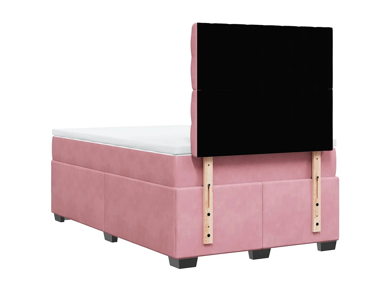 Cama box spring con colchón terciopelo rosa 120x190 cm