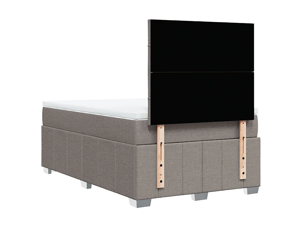 Boxspring met matras stof taupe 120x200 cm