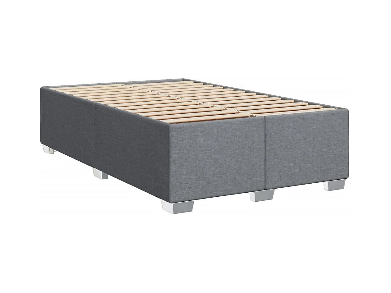 Cama boxspring com colchão 120x190 cm tecido cinzento-claro