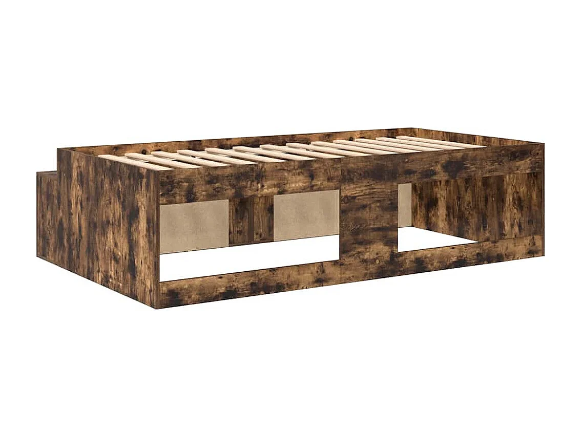 Cadre de lit Chêne fumé 100 x 200 cm Bois d'ingénierie